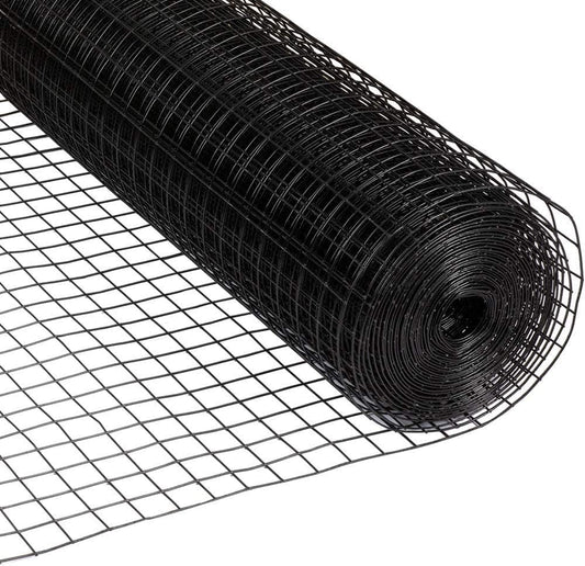 Fencer Wire 16 Gauge Black Vinyl Coated Welded Wire Mesh Size 1.5 inch by 1.5 inch (2 ft. x 50 ft.)
