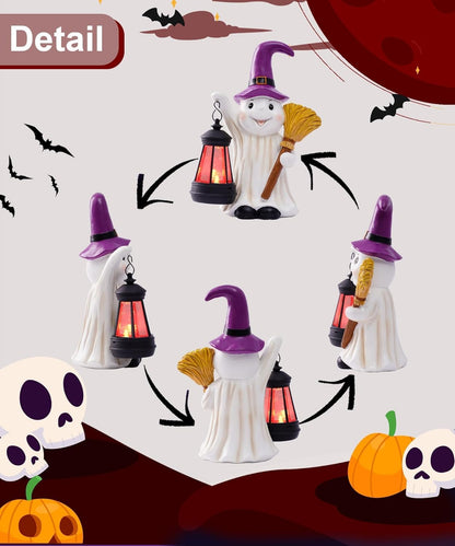 Qeeman Ghost Statues for Garden Decor : Halloween Waterproof Outdoor Decorations Yard Art Resin Figurines for Patio Balcony Porch Lawn Ornaments