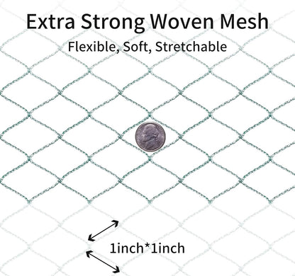 Bird Netting 20'x40' with 1" Square Mesh Bird Net Garden Netting for Chicken Coop, Aviary, Deer Fence, Chicken Netting Fruit Tree Netting