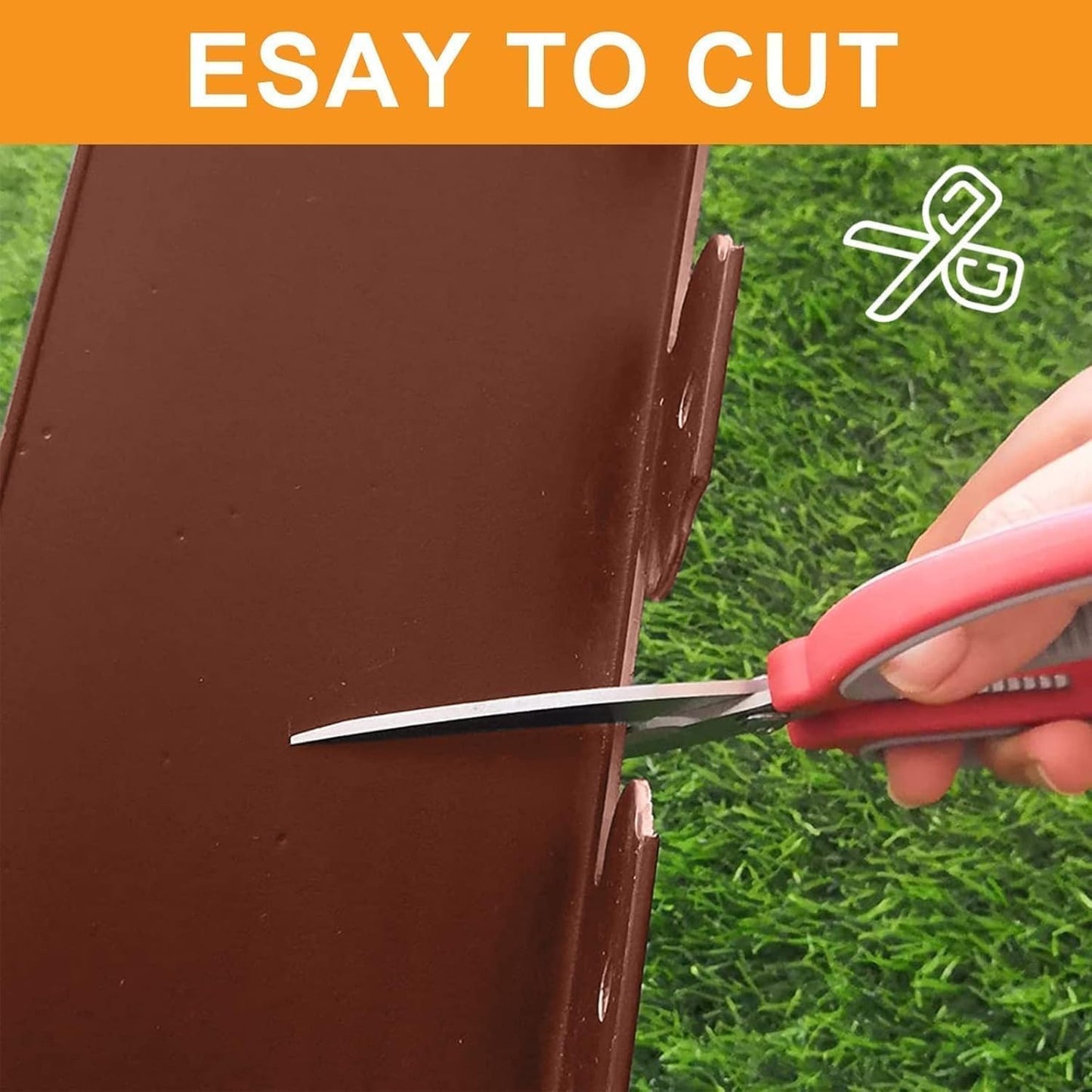 Garden Edging,66ft Garden Border Edging Landscape Edging Border【4 INCH Hight】 Lawn Edging Border Include 60 Stakes, Paver Edging for Yard, Lawn, Gardens (Brown)