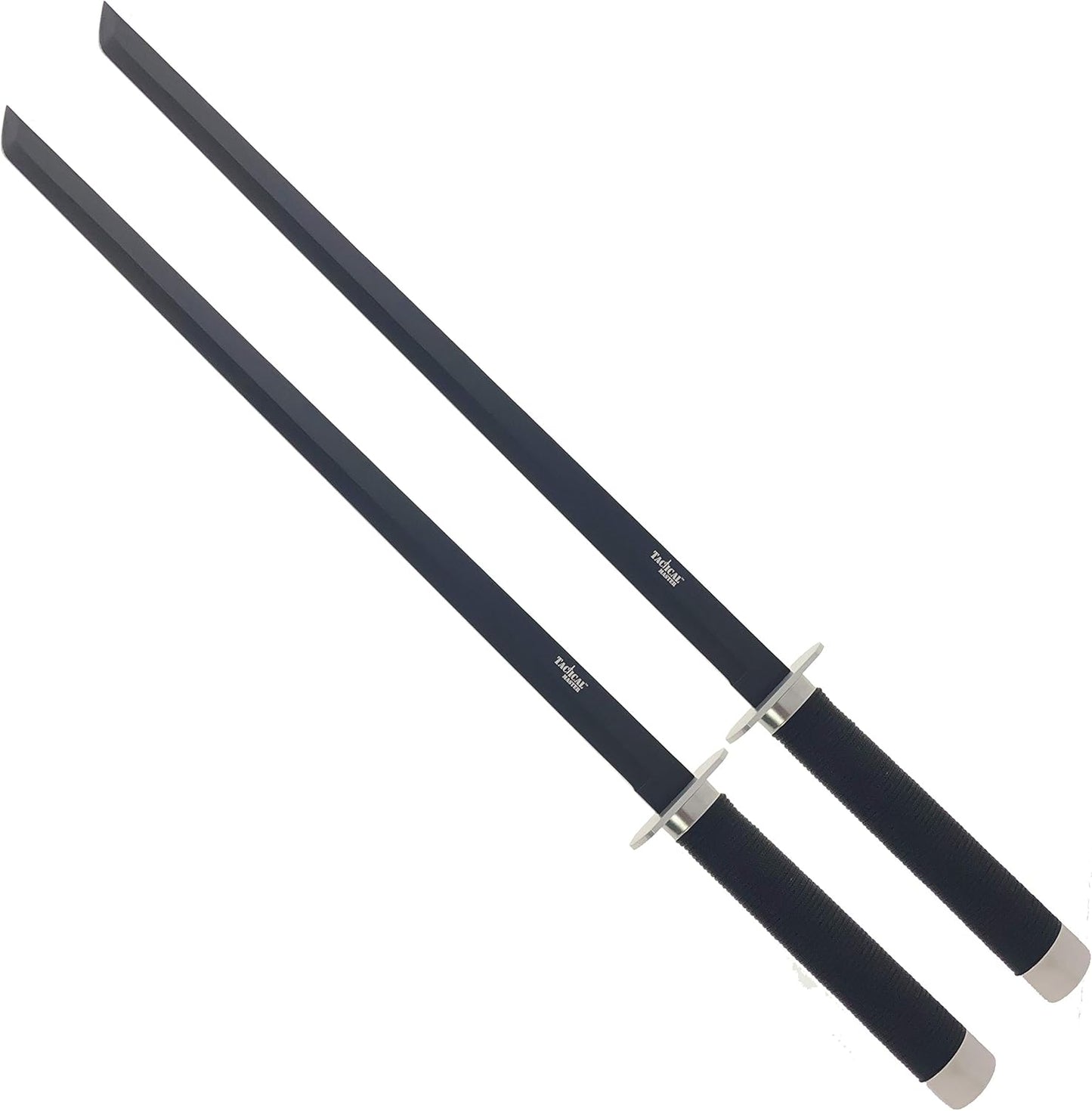 Otakumod Twin Tactical Machetes. 2 PCS Stainless Steel Fixed Blade Machete. For Collection, Gift, Outdoor Camping Cut Branches Ropes (Black)