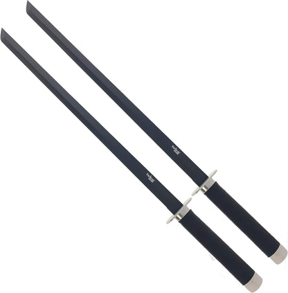 Otakumod Twin Tactical Machetes. 2 PCS Stainless Steel Fixed Blade Machete. For Collection, Gift, Outdoor Camping Cut Branches Ropes (Black)