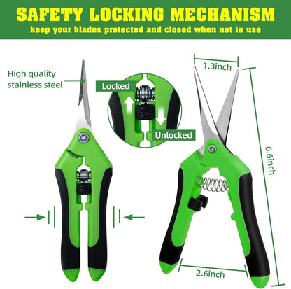 4 Pack Garden Shears, Stainless Steel Shears Gardening Tools, Scissors, Garden Clippers, Pruning Shears for Gardening Shears & Scissors (Green)