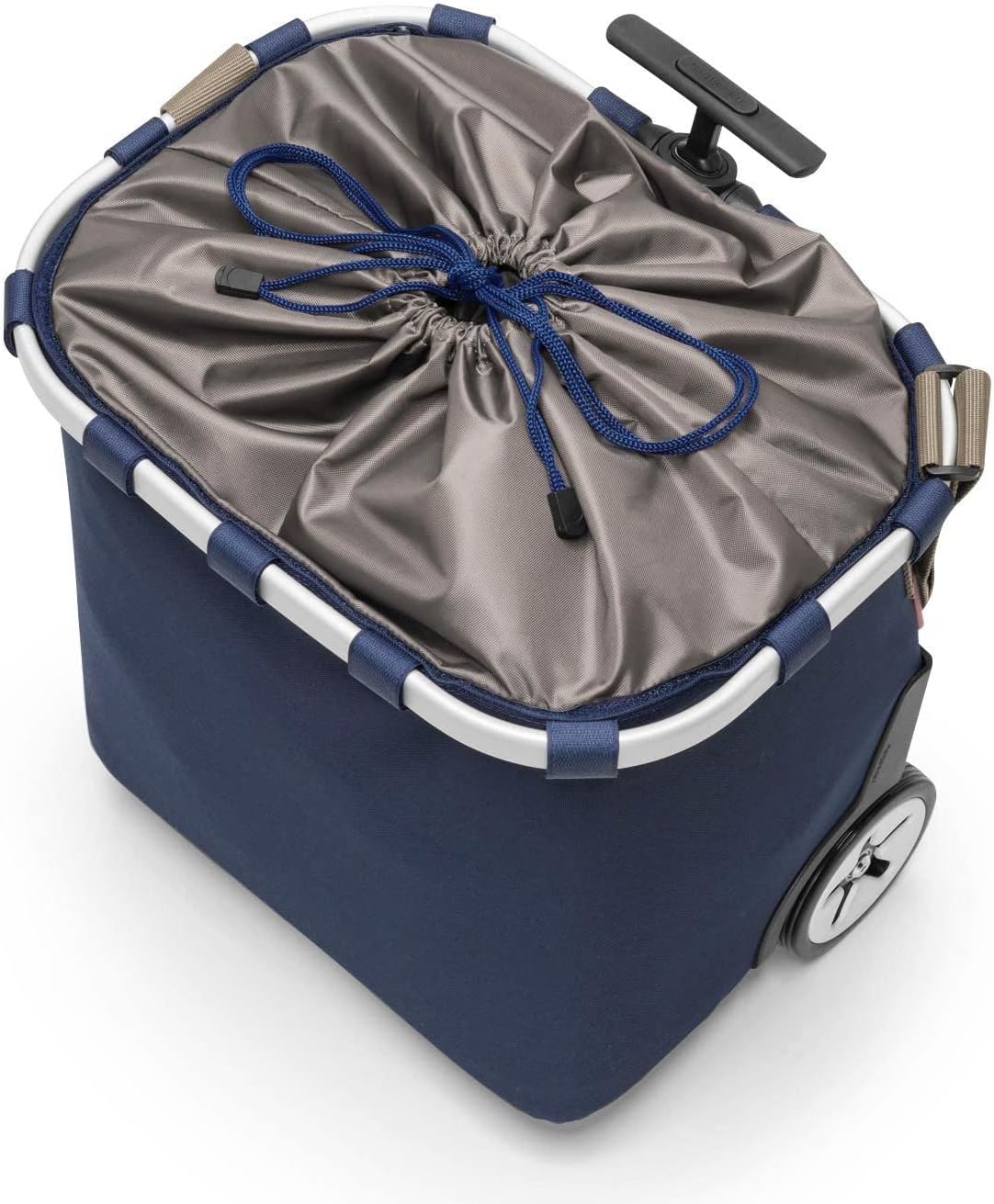 reisenthel carrycruiser Dark Blue - Portable Shopping Trolley with Sturdy Aluminum Frame, Shoulder Strap and Removable mesh Inner Bag -Water-Repellent