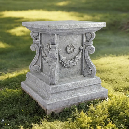 Outdoor Pedestal Stand for Garden Decor - ClassicalL Plinth Pedestal Stand for Statues, Decorative Garden Pedestals and Statue Stand, 11.5"(L) x 12"(H) x 11.5"(W)