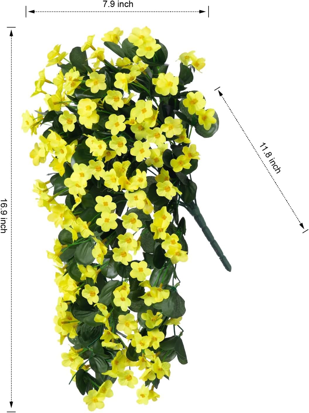 Artificial Faux Hanging Plants Flowers for Outdoor Fall Autumn Decor, 2 PCS Fake Silk Daisy Mums Yellow Orchid Long Vines UV Resistant Realistic for Outside Home Porch Patio Balcony Planter