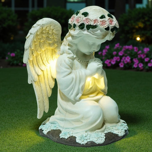 Solar Angel Garden Statues with LED Lights, Outdoor Decor for Patio Yard Balcony - Unique Housewarming Birthday Gifts for Women Mom Grandma