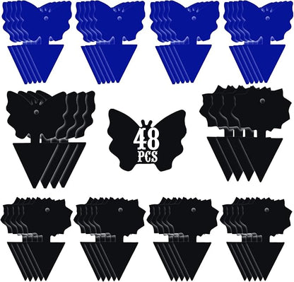 USKICH Sticky Traps Gnat Killer Fruit Fly Traps Non-Toxic and Odorless Fungus Gnat Traps Insect Traps Black Sticky Trap for Indoor and Outdoor Plants（48Pcs Black）