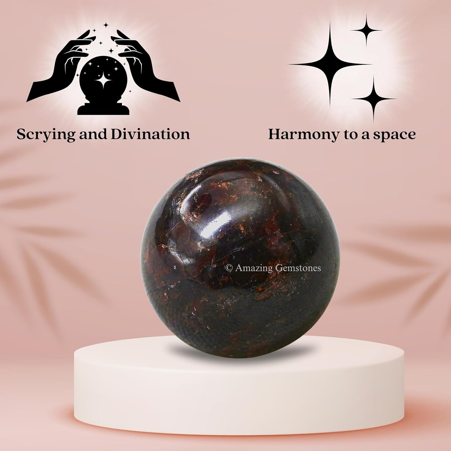 Amazing Gemstone Garnet Crystal Ball - 1 Inches Crystal Sphere Meditation Balls for Witchcraft and Decorative Balls - Crystals and Healing Stones Beginners Gift (Pack of 1)