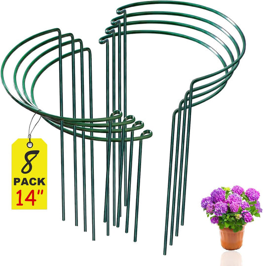 8 Pack Snake Plant Support Stakes - Rust-Proof Half Round Peony Stakes and Supports - Ideal for