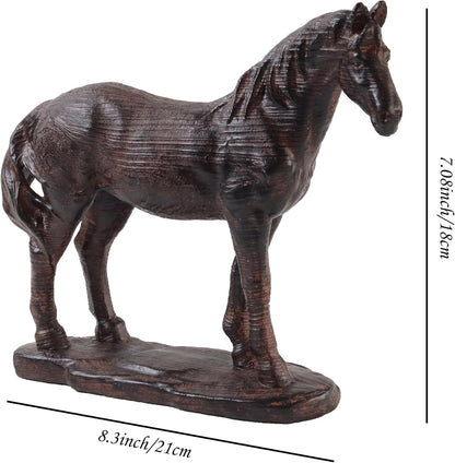 Hymmah Hourse Statue Home Decor Rustic Home Decorations for Living Room, Boho Sculpture Resin Animal Collectible Figurines for Indoor Decor