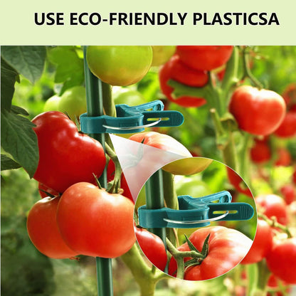 40Pcs Plant Clip Garden Clip Plant 2 Size Reusable Tomato Clip,Multi-Purpose Plant Rattan Clip Rose,Sturdy Cucumber Orchid Clip Plant Support Adjustable Clip Green (20 Large + 20 Small)