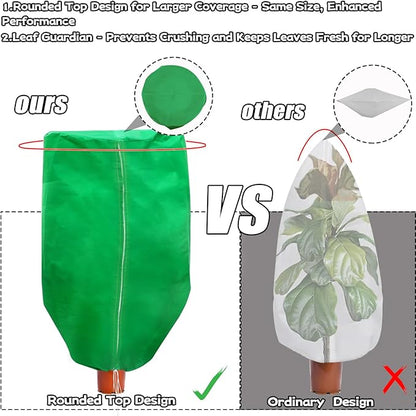 Plant Covers Freeze Protection 4 Packs 47" x32" Winter Rounded Top Frost Cloth Plant Covers Freeze Protection for Outdoor Plants with Zipper and Drawstring