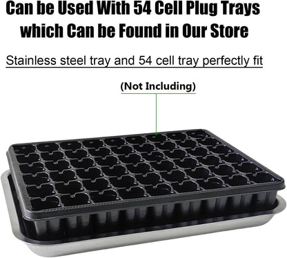 Stainless Steel Plant Trays, 5 Pack Multi-Purpose Tray for Indoor Outdoor Plants, Seed Starting Tray for Potted Plants(11.6 inch×15.2 inch, 1.45" Height, 5-Pack)
