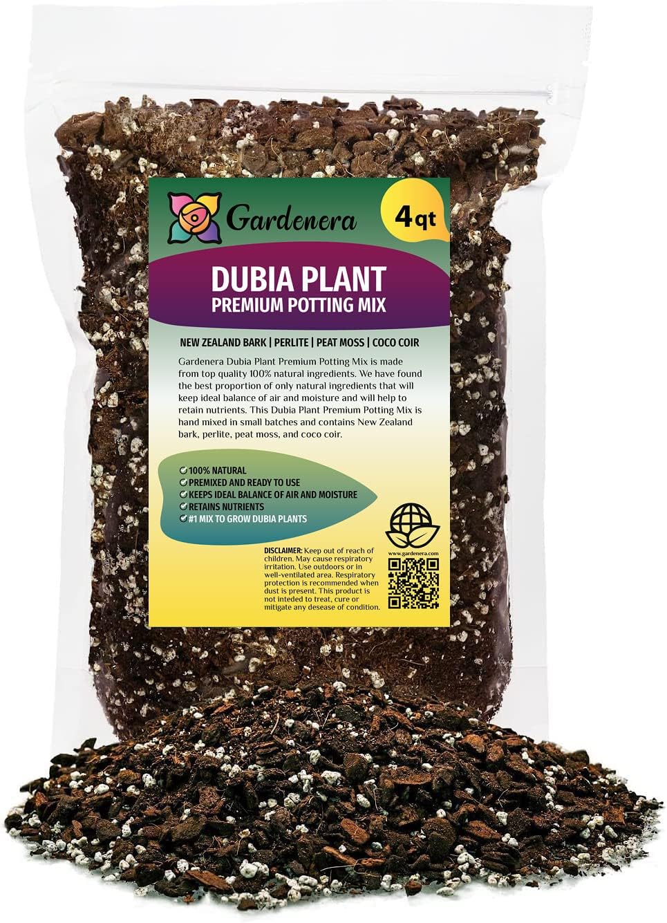 Gardenera Monstera Dubia Potting Mix - Perfectly Formulated for Unique Plant Needs - 4 Quart