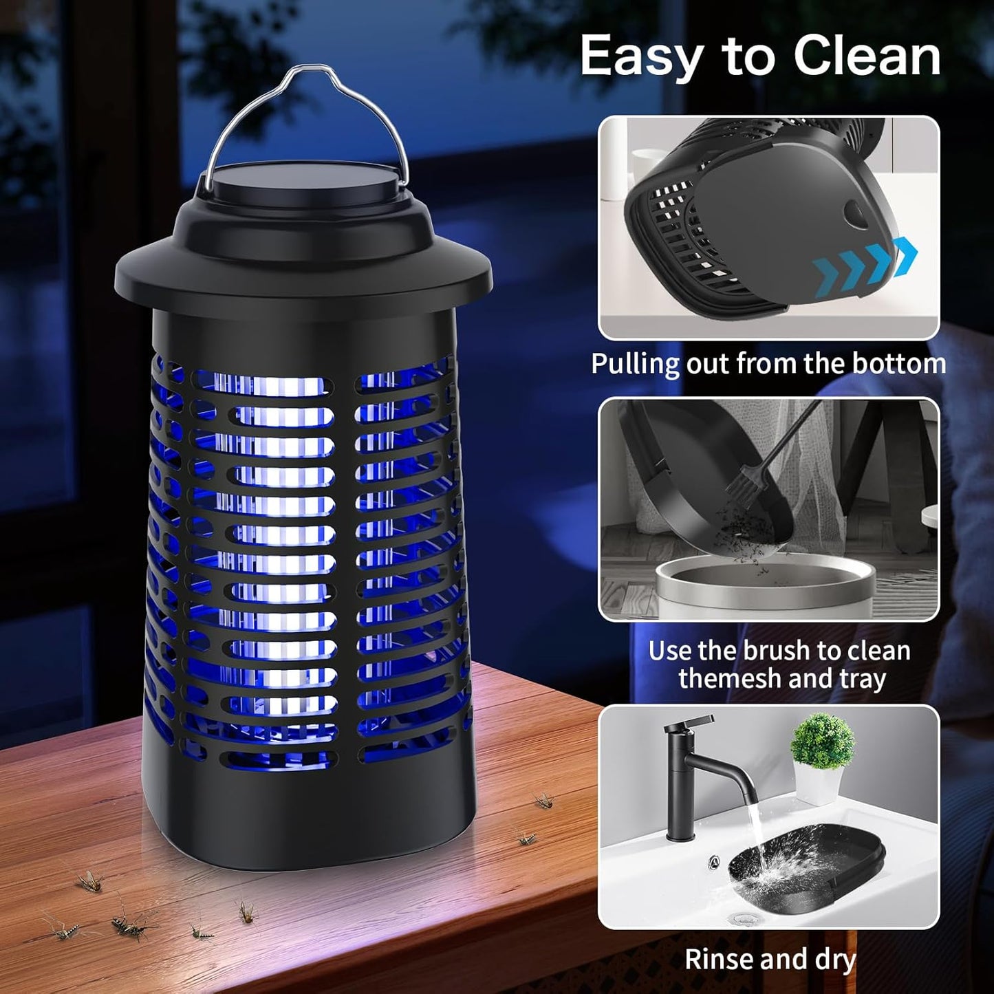Bug Zapper, Mosquito Zapper Outdoor, Electric Fly Traps, Insects Zapper Indoor with, 4200V Mosquito Killer for Home, Kitchen, Patio, Backyard