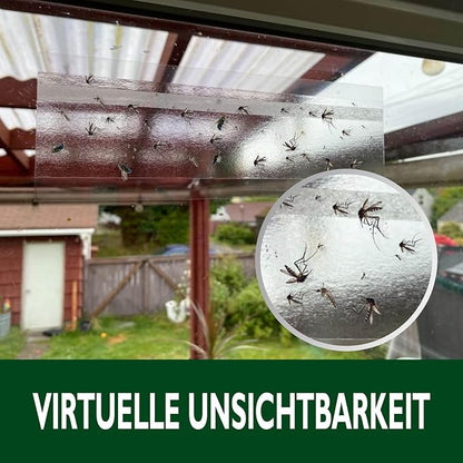 Garsum Window Fly Traps Indoor, 96 Pieces Fly Paper Bug Sticky Strips, House Fly Killer Window Decal Non-Toxic,4 Pcs per Pack Total