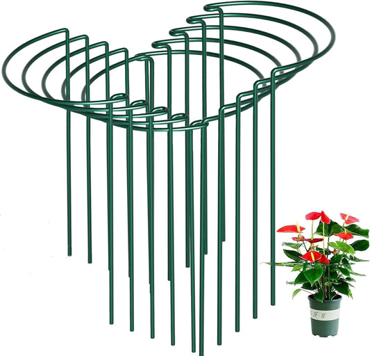 10 Pack Plant Support Stakes 16 Inch Plant Stakes for Outdoor and Indoor Plants,Peony Cages and Supports Plant Stem Support Flower Metal Stakes for Gardening Peonies Support Cages for Plants