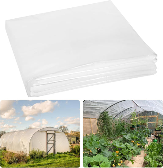 10x20 FT Greenhouse Plastic Sheeting,6 mil Transparent Greenhouse Film, UV Resistant Waterproof Plastic Covering for Winter, Polyethylene Greenhouse Covering for Farm, Garden,Agriculture