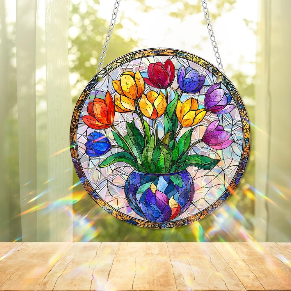 Sun Catchers Indoor Window, Acrylic Rainbow Suncatcher Window Hanging Decoration for Living Room Bedroom Summer Home Balcony Ornaments Decoration