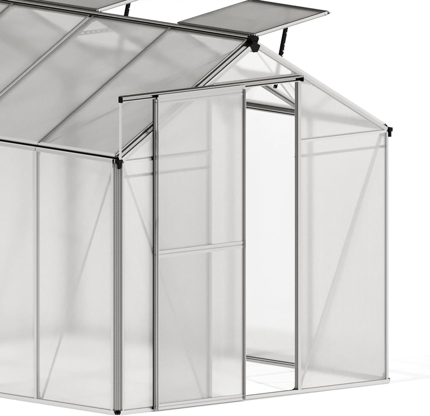 Greenhouse Jasmin 4 Aluminum Frame - 6.3 x 8.4 ft Approx. 6 mm Polycarbonate Panels