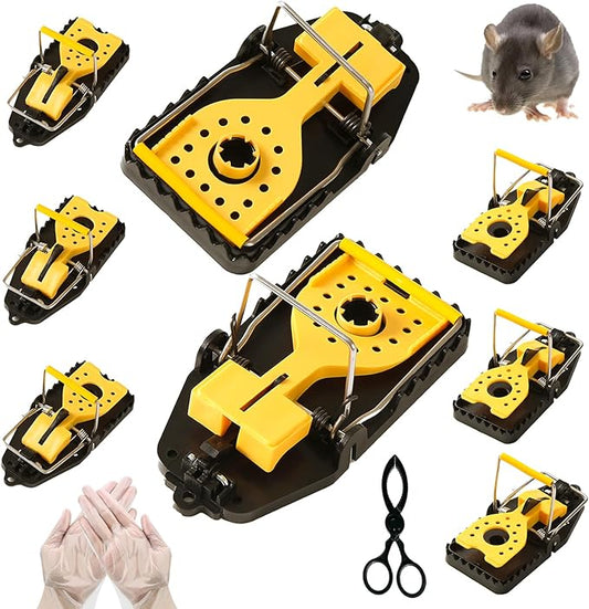 Rat Trap - Mouse Traps Quick Effectively Mouse Trap Rat Traps Indoor for Home, Plastic Mousetraps Indoor Outdoor Use Snap Traps for Mice Used Anywhere, Quick Set Up and Reusable, 9Set(2L+6S+1Clip)