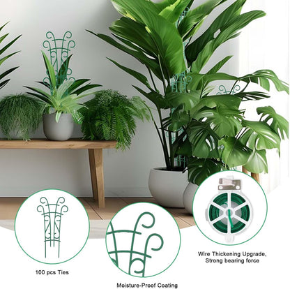 Plant Trellis for Potted Plants 4 Pack Stackable Indoor Outdoor Climbing Houseplant Support with Garden Wire for Pothos Hoya Ivy Flower