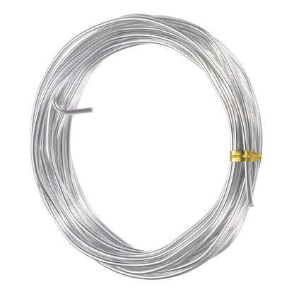 2mm Bonsai Training Wire, 16.4 Feet Total Anodized Aluminum Bonsai Wires for Bonsai Tree Shaping/Branches Fixing/Trunk Holding/DIY Crafting [Silver]