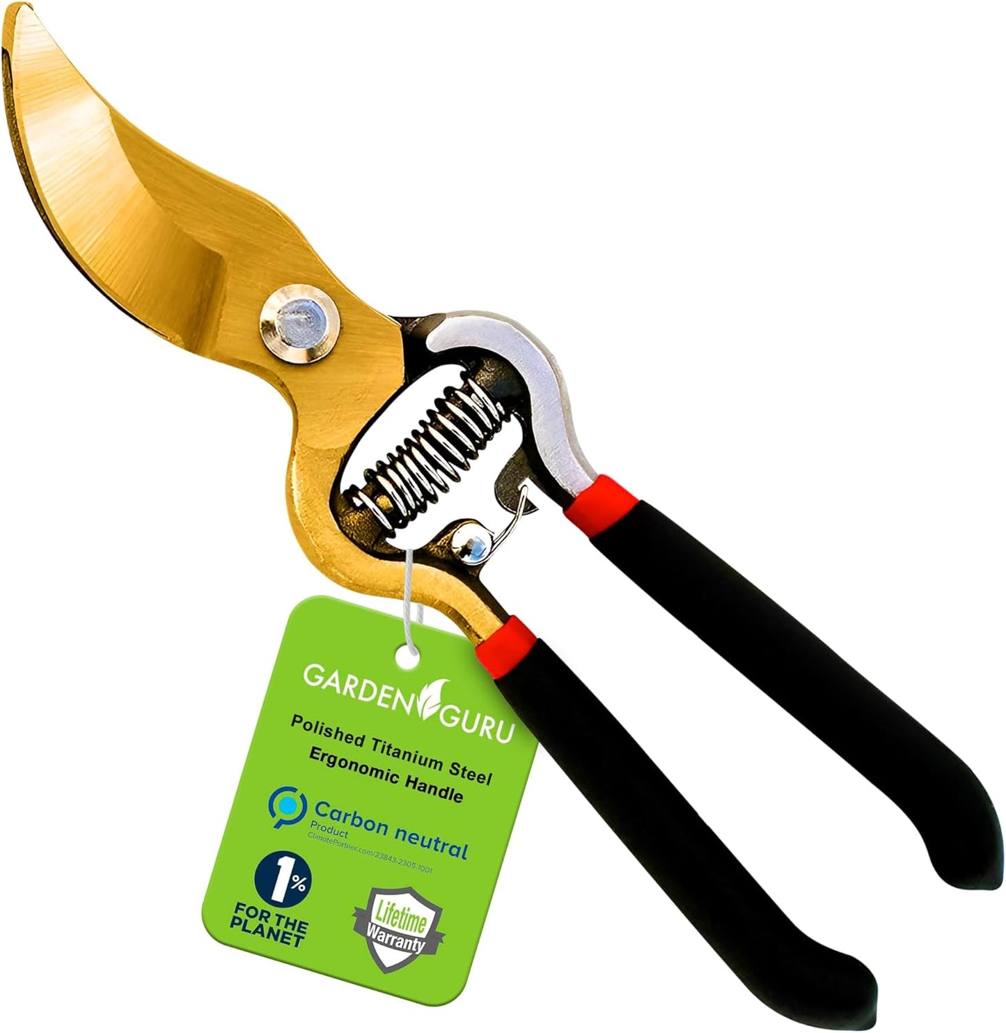 GARDEN GURU Indestructible Titanium Garden Clippers - Professional Bypass Hand Pruner Pruning Shear w Comfort Grip Handles for Gardening & Yard Work - Hardened Steel & Titanium Blade - 1 Case (60 Pcs)