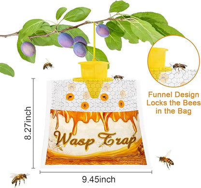 6 Pack Disposable Wasp Traps Outdoor Hanging Yellow Jacket Trap Carpenter Bee Traps for Outside Hornet Trap Carpenter Bee Killer Wasp Catcher for Bug Flying Insect Outdoor