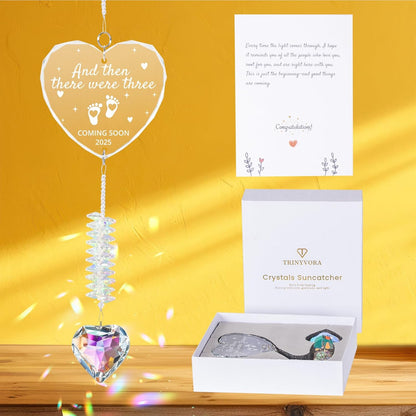 Gifts for Expecting Parents - Expecting Parents to Be Unique Gifts - Baby Pregnancy Announcement Gift Ideas for Husband, Family - Baby Crystal Suncatcher 2025 - Glass Pregnancy Announcement Suncatcher