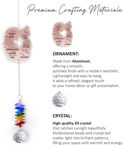Gifts for Mom - Mom Sun Catcher Crystal Suncatcher Rainbow Maker - Hanging Window Decor - Sentimental Keepsake - Gift for Mother from Daughter