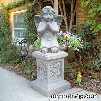Classic Statuary Stand Outdoor Pedestal Sculpture Decor Plinth Base Riser, Garden or Home Resin Statuary Pedestal, 12.6" Tall, 7.3 Pounds