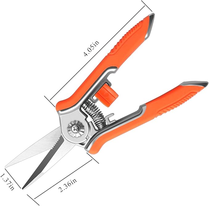 FLORA GUARD 6.5 Inch Micro-Tip Pruning snip Gardening Hand Pruning Shears Trimming Scissors with Stainless Steel(6 pieces