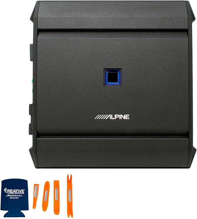 Alpine R2-SB10V-BNDL 10" Type-R Halo Loaded Enclosure with S-A60M 600 Watt Mono Amplifier and RUX-KNOB.2 Bass Knob