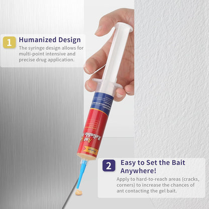 Ready-to-Use Ant Gel Bait, Ant Control for Indoors and Outdoors Use - 1 x 30-Gram Tube