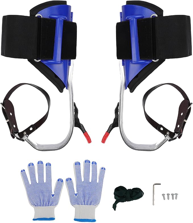 Tree Climbing Spikes Kit Aluminum Alloy Adjustable Tree Climbing Equipment with Anti Slip Pedal for Gardening Fruit Picking