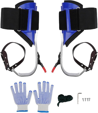 Tree Climbing Spikes Kit Aluminum Alloy Adjustable Tree Climbing Equipment with Anti Slip Pedal for Gardening Fruit Picking