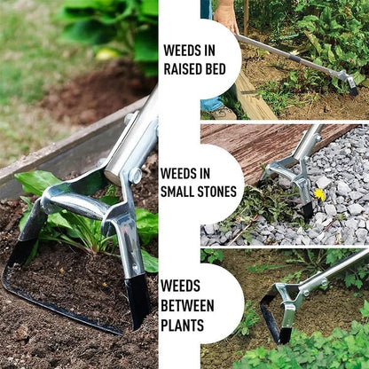 Hoe Garden Tool, Scuffle Garden Hoe with Long Handle, Adjustable Hula Hoe for Easy Weeding (60 Inch)