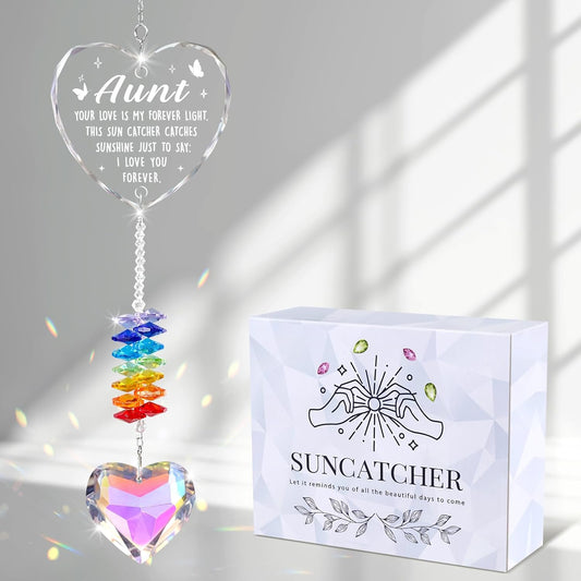 Aunt Gifts for Women, Birthday Gift for Aunt from Niece Nephew, Unique Auntie Crystal Suncatcher