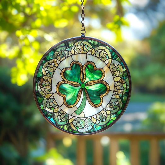 Shamrock Four Leaf Acrylic Suncatcher St. Patrick's Day Acrylic Suncatcher Colorful Window Hanging