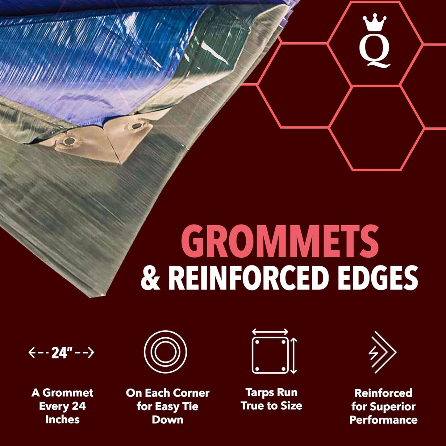 QUEEN OF TARPS | 20x25 Heavy Duty Tarp Waterproof, 120 GSM is 12 MIL, UV/Tear Resistant Tarp, Camping, Outdoor Furniture, Car, Tents, Painting, Firewood Protection | 20x25, Heavy Duty