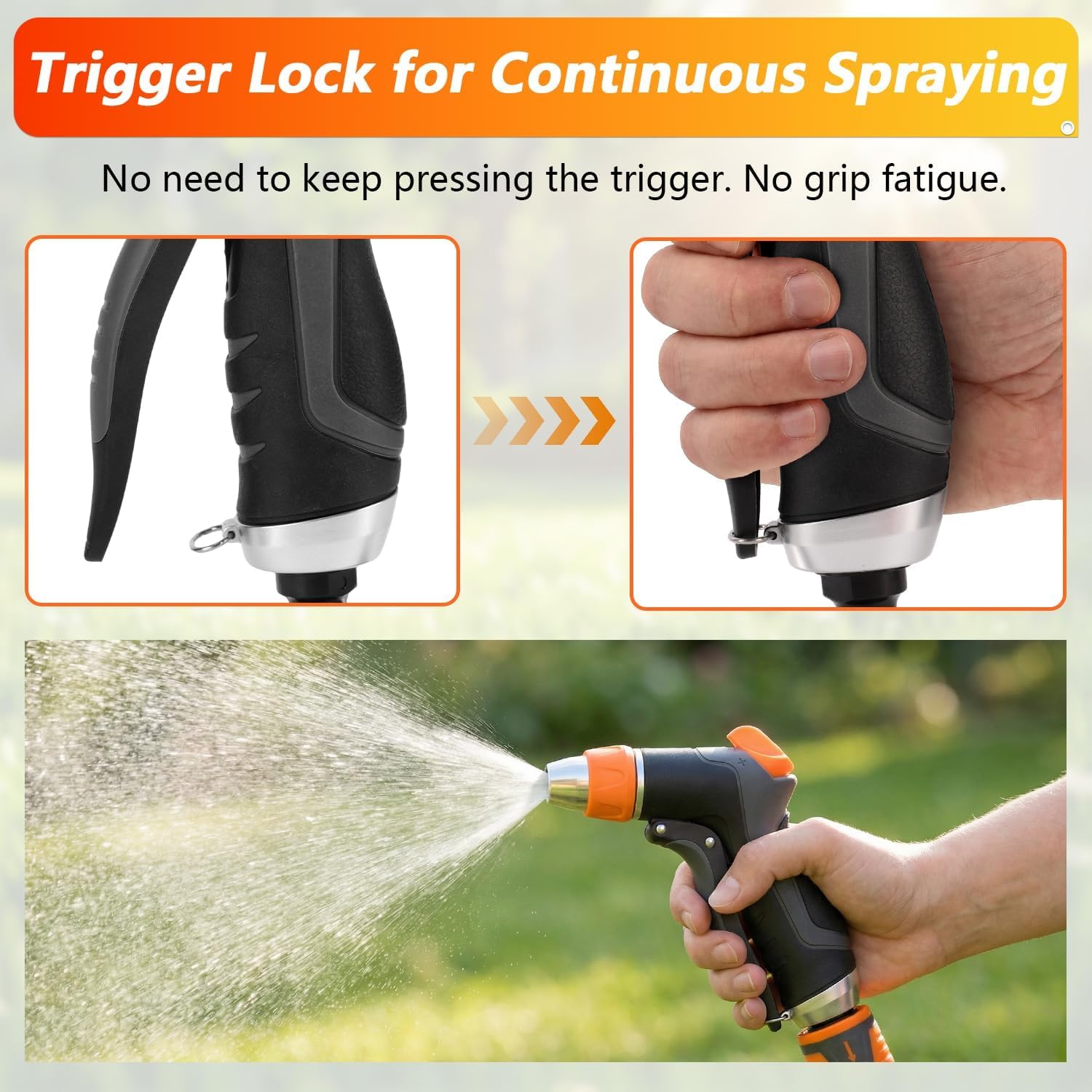 HOOFUN 2 Pack Garden Hose Nozzle High Pressure 10 & 2 Water Hose Nozzle