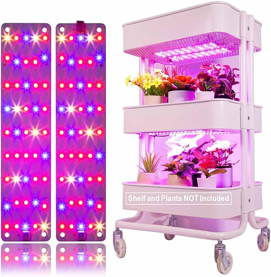 DOMMIA Plant Grow Light, 12W Ultra-Thin Plant Light, Full Spectrum with 90 LEDs, 2Pcs DIY Assembly [Grow Light] Strip for Indoor Garden Greenhouse Aquarium Hydroponic