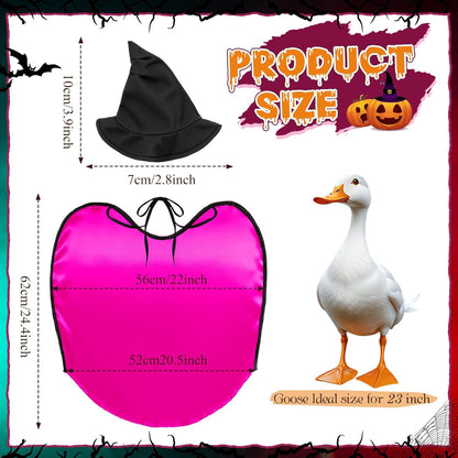 Vinsot Halloween Outdoor Porch Geese Outfit, 23" Patio Yard Porch Desk Goose Coat, Lawn Goose Accessories(Rose Red,Velvet)