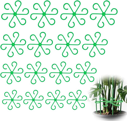 16pcs Climbing Houseplant Stem Supports,Plant Stems Supports for Indoor Plants with 4 Sizes,Reusable Plant stabilizer,Plants Accessories Stems Hook Growth for PlantsGarden (Green)