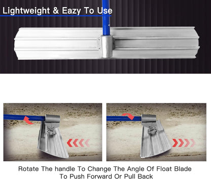 Bull Float Aluminum Magnesium Alloy Concrete Float 48"x8" Round End Board Kit trowel Tool Cement Tools Float Bracket Concrete Tools Finishing With 48" Handle x4 VOYAR