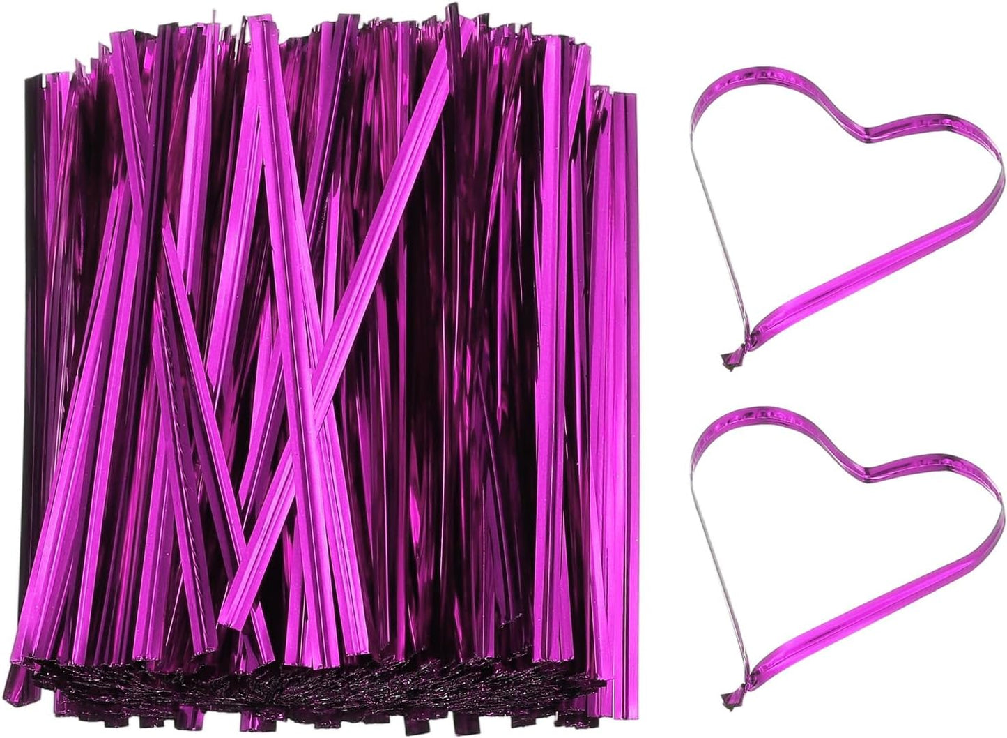 PATIKIL Bag Twist Ties 4 Inch, 800 Pcs Metallic Bread Ties for Treat Plastic Bags Gift Wrapping Candy Coffee Bag Plant Party Cake Favor, Rose Red