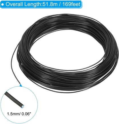 PATIKIL 1.5mm x 169ft Bonsai Training Wire,Floral Wire Stems Anodized Aluminum Tree Wire for Gardening Branch Fixing,Black
