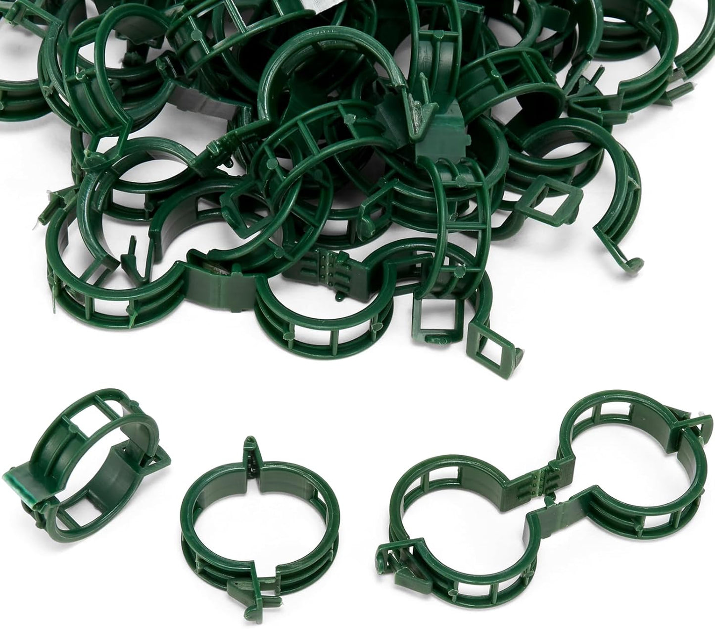 Plant Support Clips 100 PCS, Tomato Vine Clips, Tomato Trellis Plastic Clips, Garden Vine Fixing Clips - for Climbing Plants, Tomato, Grape, Vegetables and Plants Stalks